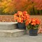 6 Bundles Silk Geraniums Artificial Flowers for Outdoors, UV Resistant Faux Plants Realistic for Garden Patio Porch Window Box Home Indoor Outdoor Decor (6, Orange-Yellow)